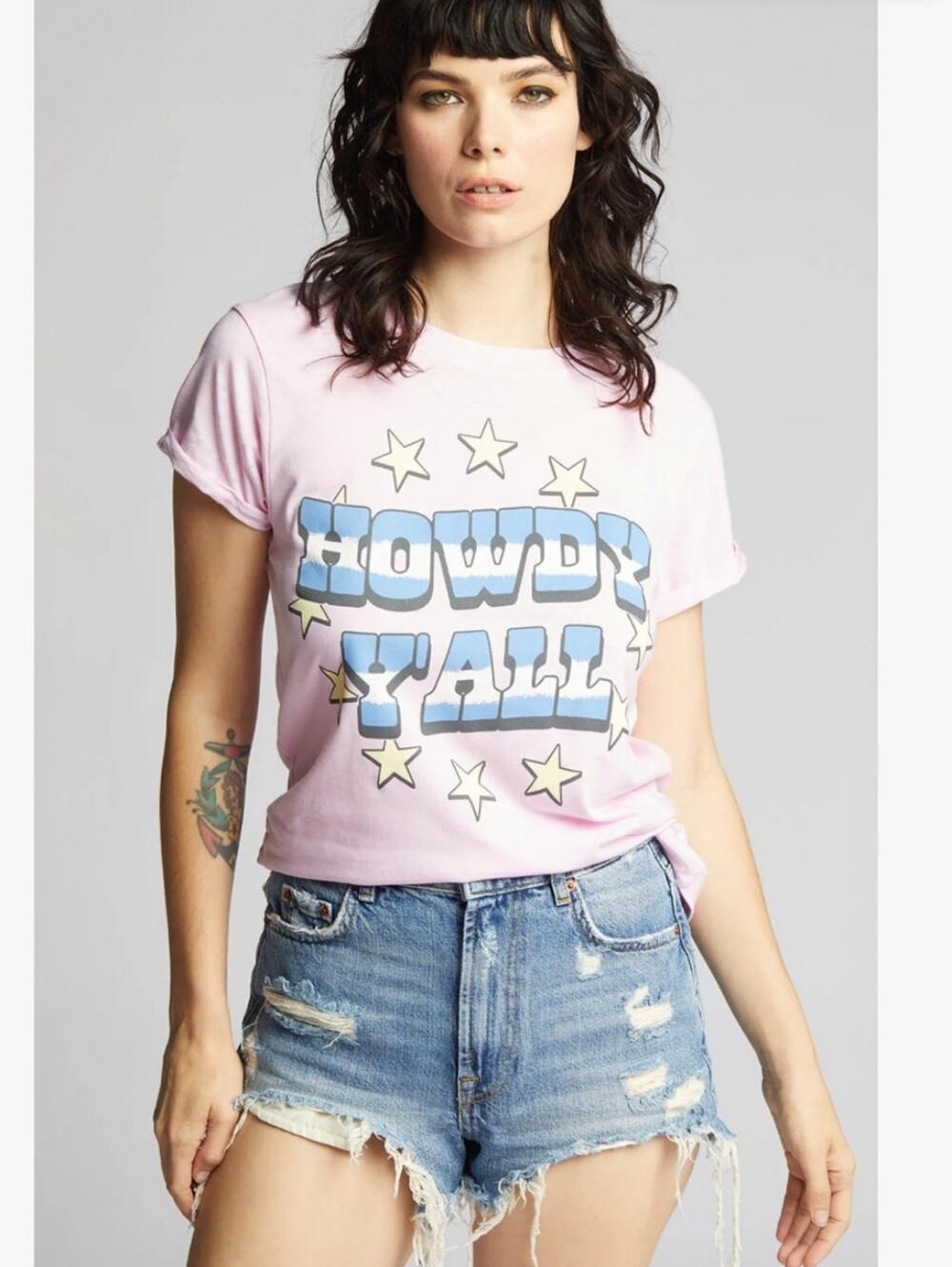 #51 Pink 'Howdy Y'All' Graphic Short Sleeve Tee